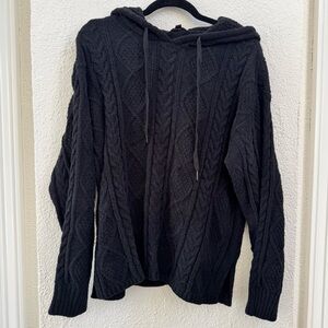 P.J. Salvage Charcoal Cable Knit Hoodie